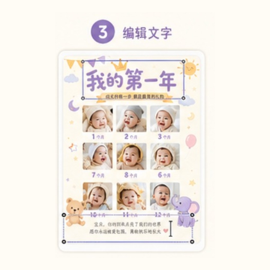 在海报上编辑文字步骤示意